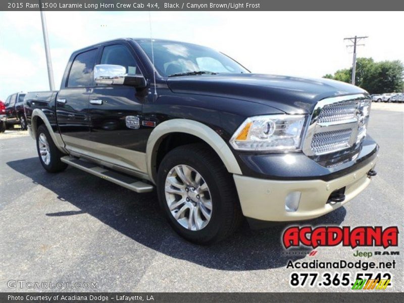 Black / Canyon Brown/Light Frost 2015 Ram 1500 Laramie Long Horn Crew Cab 4x4