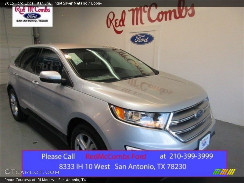 Ingot Silver Metallic / Ebony 2015 Ford Edge Titanium