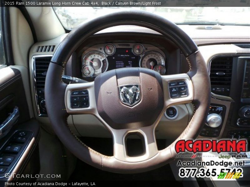 Black / Canyon Brown/Light Frost 2015 Ram 1500 Laramie Long Horn Crew Cab 4x4