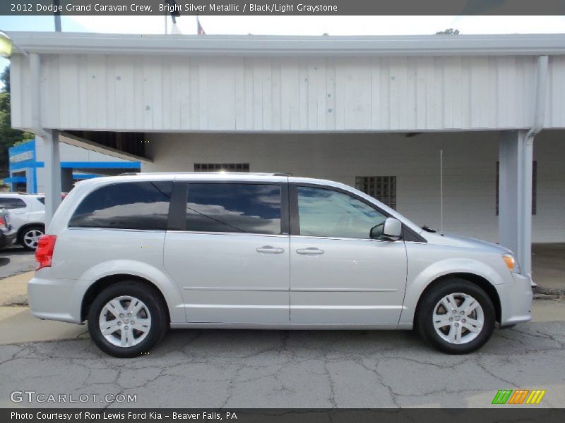 Bright Silver Metallic / Black/Light Graystone 2012 Dodge Grand Caravan Crew