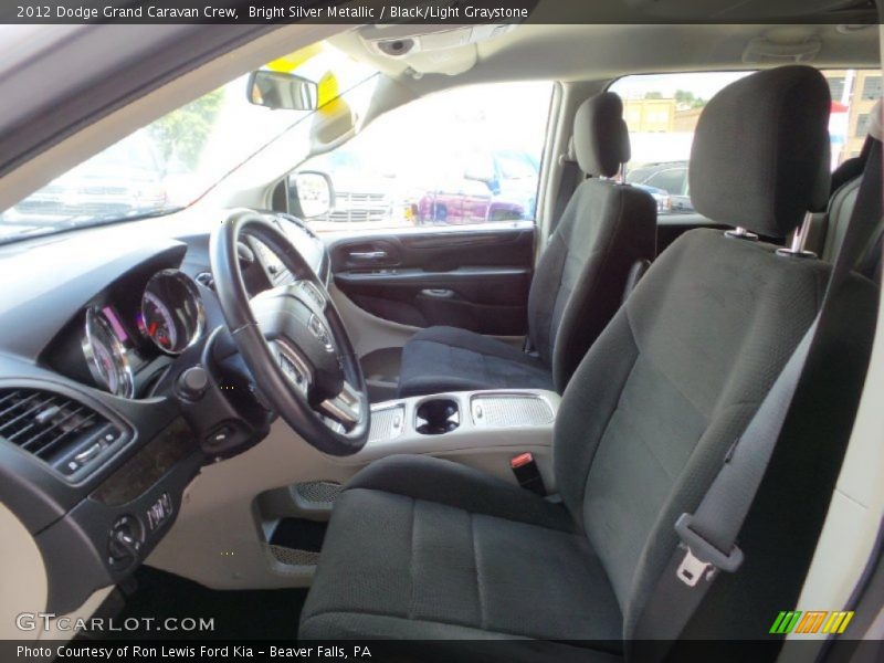 Bright Silver Metallic / Black/Light Graystone 2012 Dodge Grand Caravan Crew