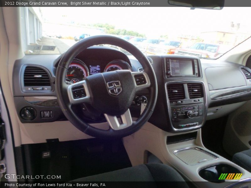 Bright Silver Metallic / Black/Light Graystone 2012 Dodge Grand Caravan Crew