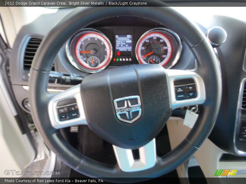 Bright Silver Metallic / Black/Light Graystone 2012 Dodge Grand Caravan Crew