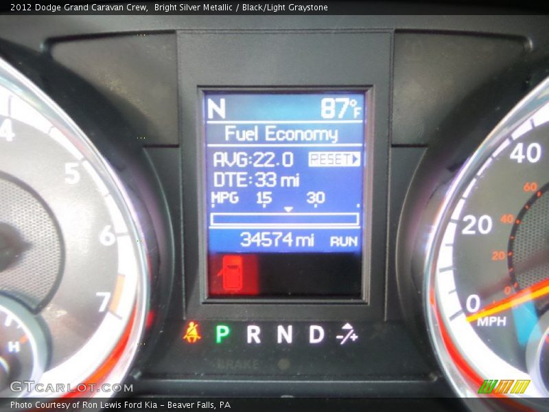 Bright Silver Metallic / Black/Light Graystone 2012 Dodge Grand Caravan Crew