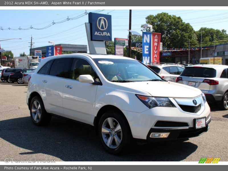 Aspen White Pearl II / Parchment 2012 Acura MDX SH-AWD