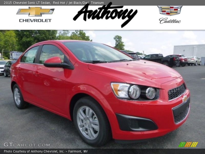 Red Hot / Jet Black/Dark Titanium 2015 Chevrolet Sonic LT Sedan