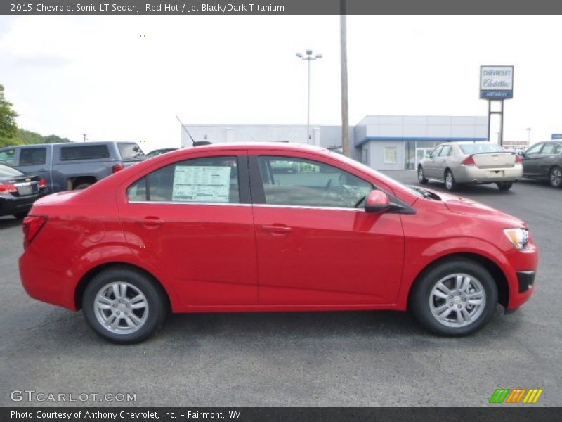Red Hot / Jet Black/Dark Titanium 2015 Chevrolet Sonic LT Sedan