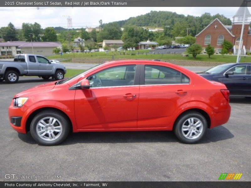 Red Hot / Jet Black/Dark Titanium 2015 Chevrolet Sonic LT Sedan