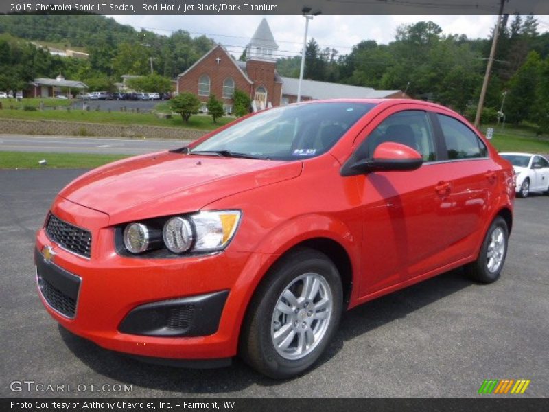 Red Hot / Jet Black/Dark Titanium 2015 Chevrolet Sonic LT Sedan