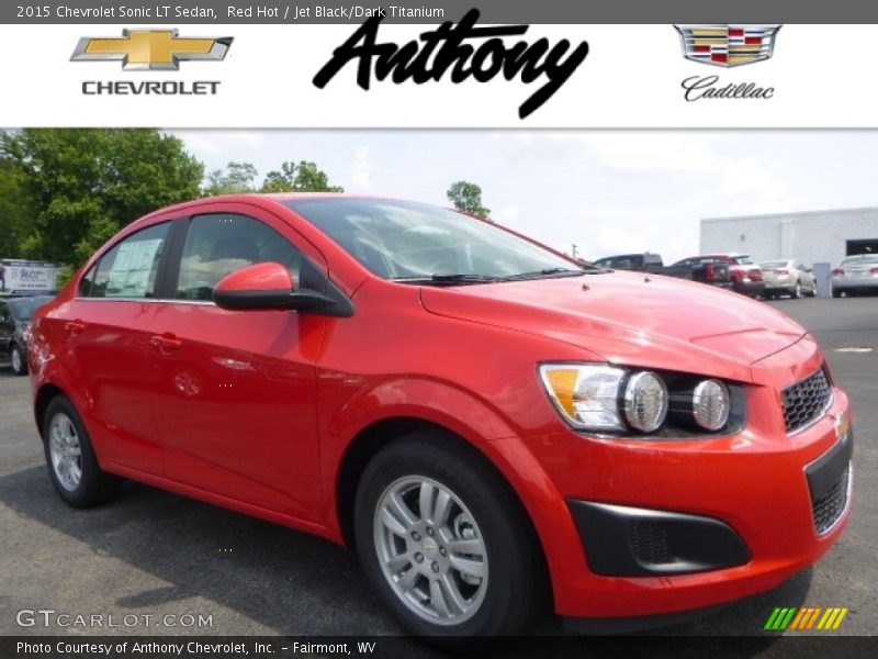 Red Hot / Jet Black/Dark Titanium 2015 Chevrolet Sonic LT Sedan