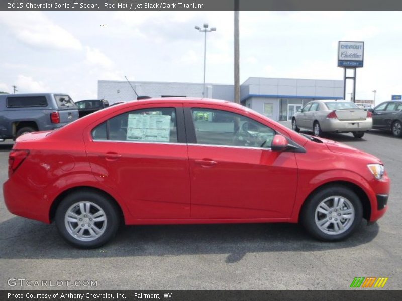 Red Hot / Jet Black/Dark Titanium 2015 Chevrolet Sonic LT Sedan