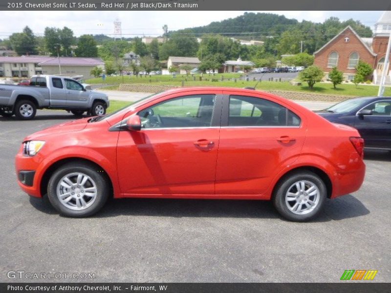 Red Hot / Jet Black/Dark Titanium 2015 Chevrolet Sonic LT Sedan