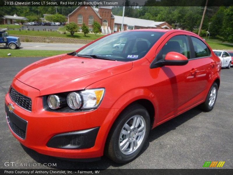 Red Hot / Jet Black/Dark Titanium 2015 Chevrolet Sonic LT Sedan