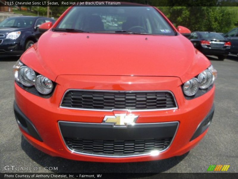 Red Hot / Jet Black/Dark Titanium 2015 Chevrolet Sonic LT Sedan