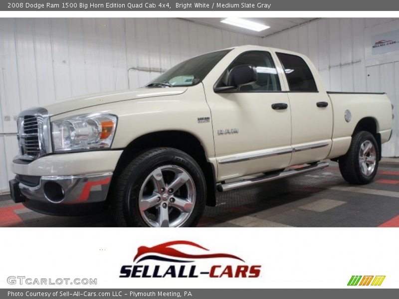 Bright White / Medium Slate Gray 2008 Dodge Ram 1500 Big Horn Edition Quad Cab 4x4