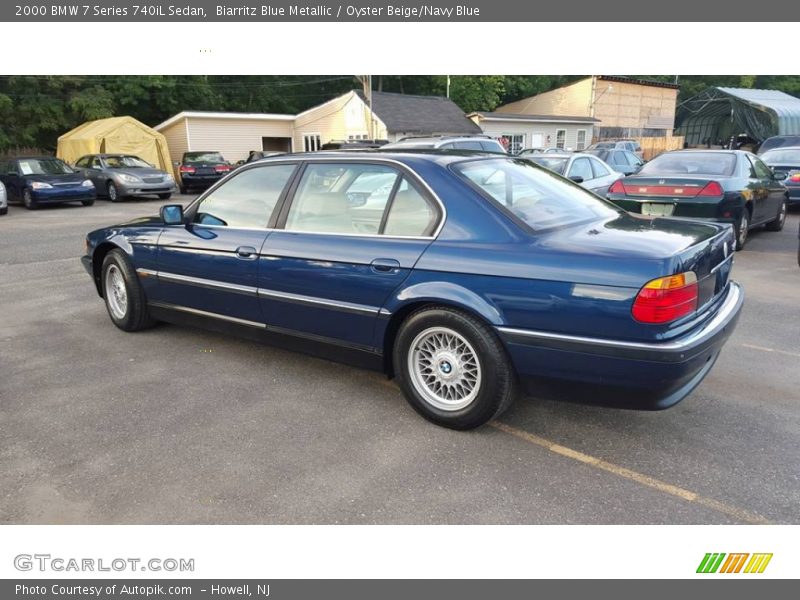 Biarritz Blue Metallic / Oyster Beige/Navy Blue 2000 BMW 7 Series 740iL Sedan