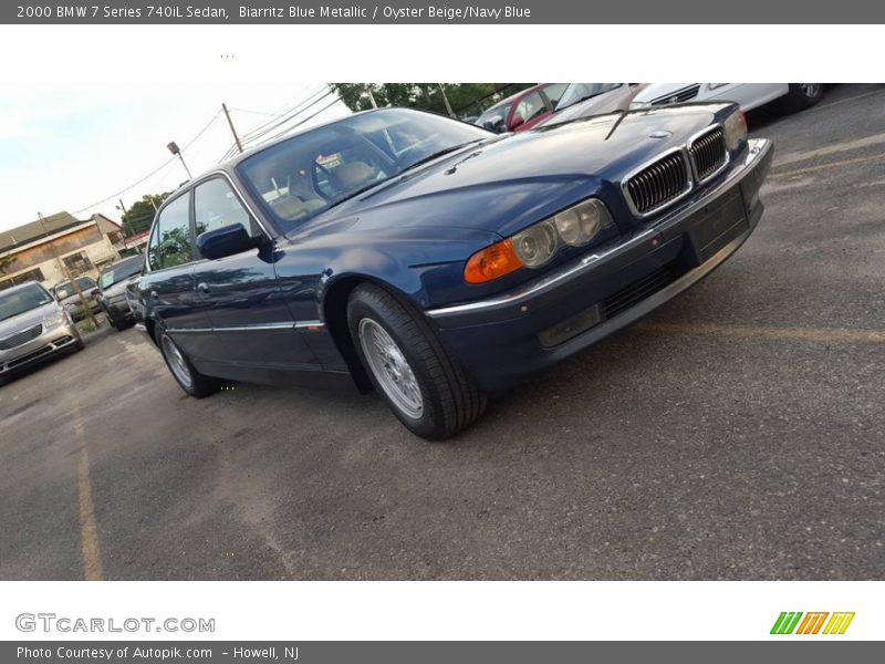 Biarritz Blue Metallic / Oyster Beige/Navy Blue 2000 BMW 7 Series 740iL Sedan