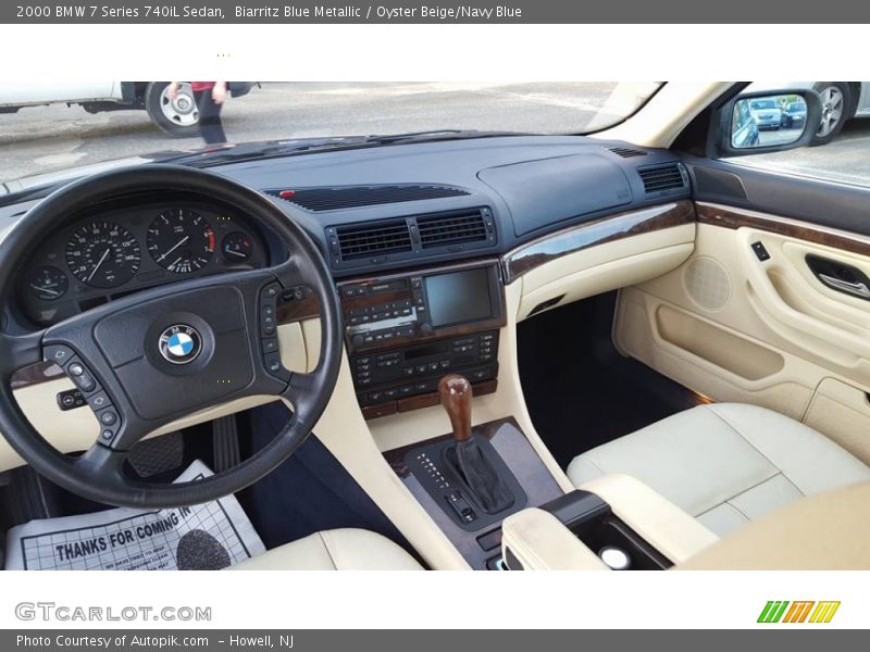 Biarritz Blue Metallic / Oyster Beige/Navy Blue 2000 BMW 7 Series 740iL Sedan