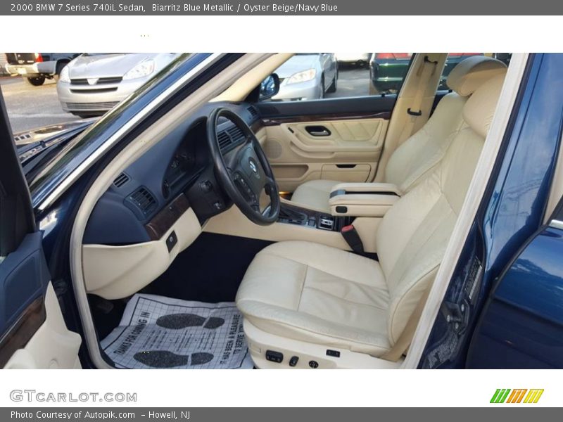 Biarritz Blue Metallic / Oyster Beige/Navy Blue 2000 BMW 7 Series 740iL Sedan