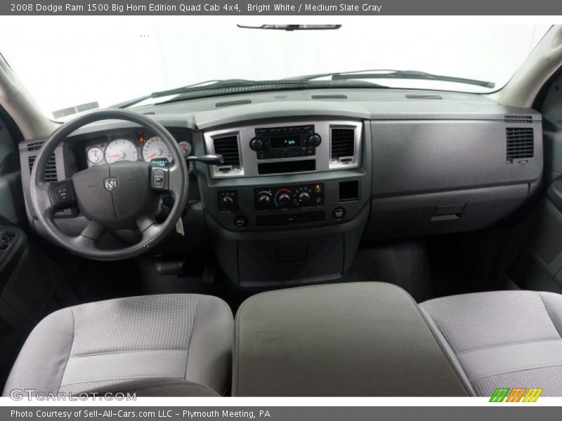 Bright White / Medium Slate Gray 2008 Dodge Ram 1500 Big Horn Edition Quad Cab 4x4