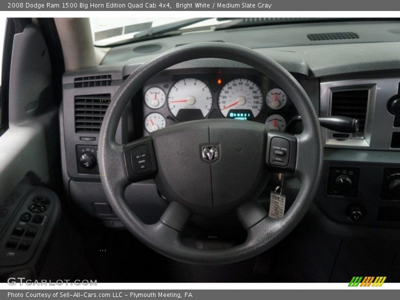 Bright White / Medium Slate Gray 2008 Dodge Ram 1500 Big Horn Edition Quad Cab 4x4