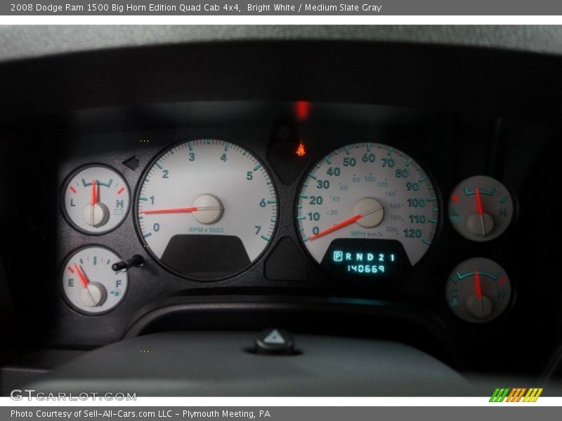 Bright White / Medium Slate Gray 2008 Dodge Ram 1500 Big Horn Edition Quad Cab 4x4