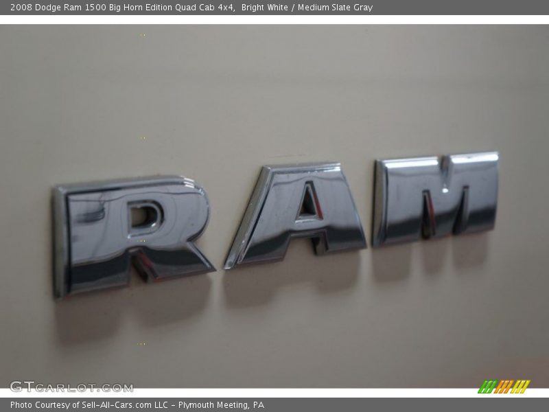 Bright White / Medium Slate Gray 2008 Dodge Ram 1500 Big Horn Edition Quad Cab 4x4