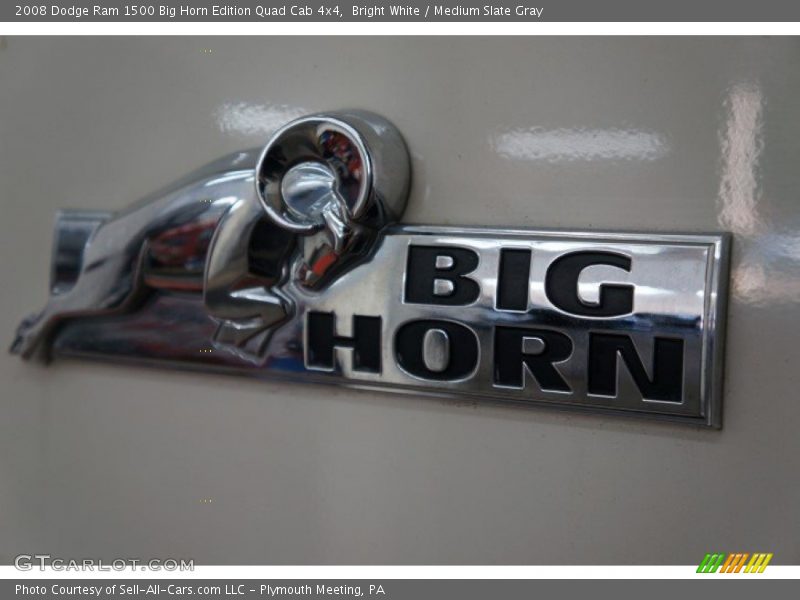 Bright White / Medium Slate Gray 2008 Dodge Ram 1500 Big Horn Edition Quad Cab 4x4