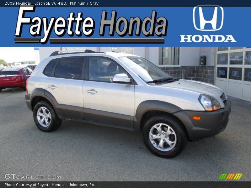 Platinum / Gray 2009 Hyundai Tucson SE V6 4WD