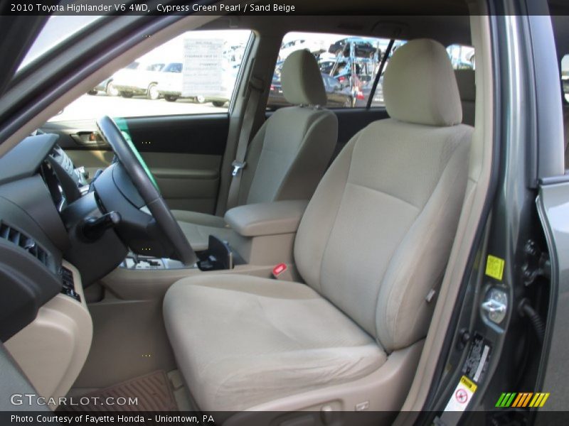 Cypress Green Pearl / Sand Beige 2010 Toyota Highlander V6 4WD