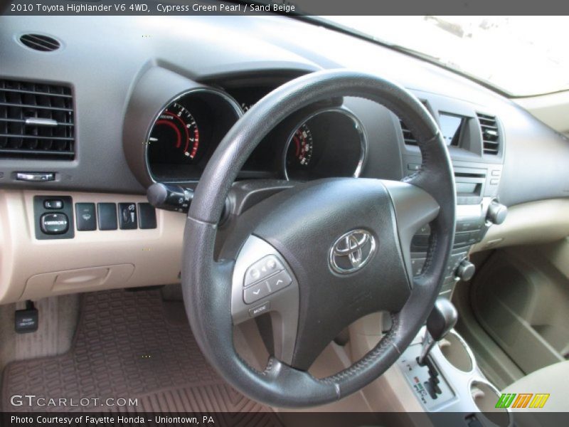 Cypress Green Pearl / Sand Beige 2010 Toyota Highlander V6 4WD