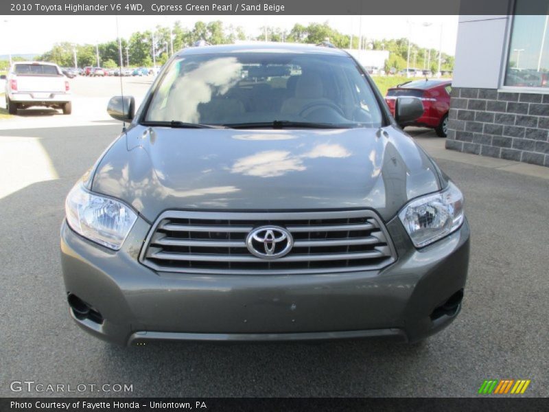 Cypress Green Pearl / Sand Beige 2010 Toyota Highlander V6 4WD
