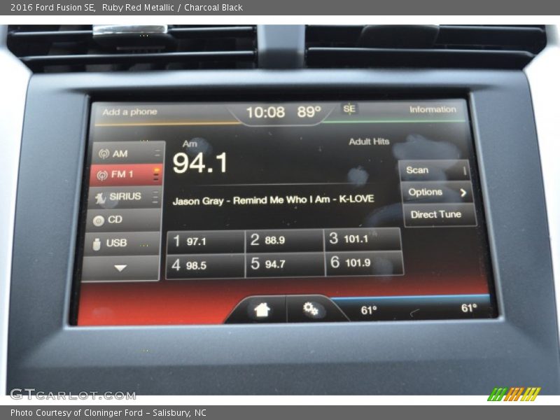Ruby Red Metallic / Charcoal Black 2016 Ford Fusion SE