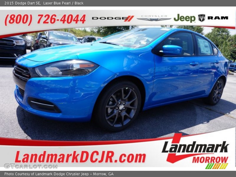 Laser Blue Pearl / Black 2015 Dodge Dart SE