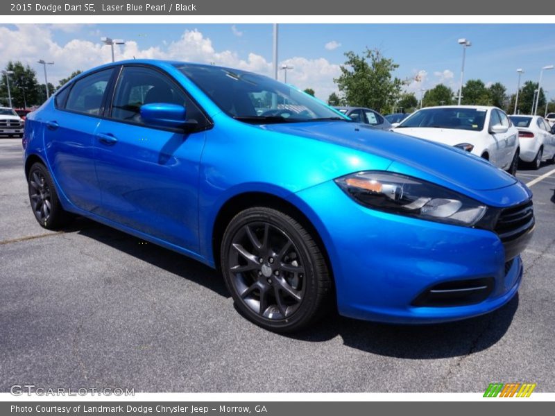Laser Blue Pearl / Black 2015 Dodge Dart SE