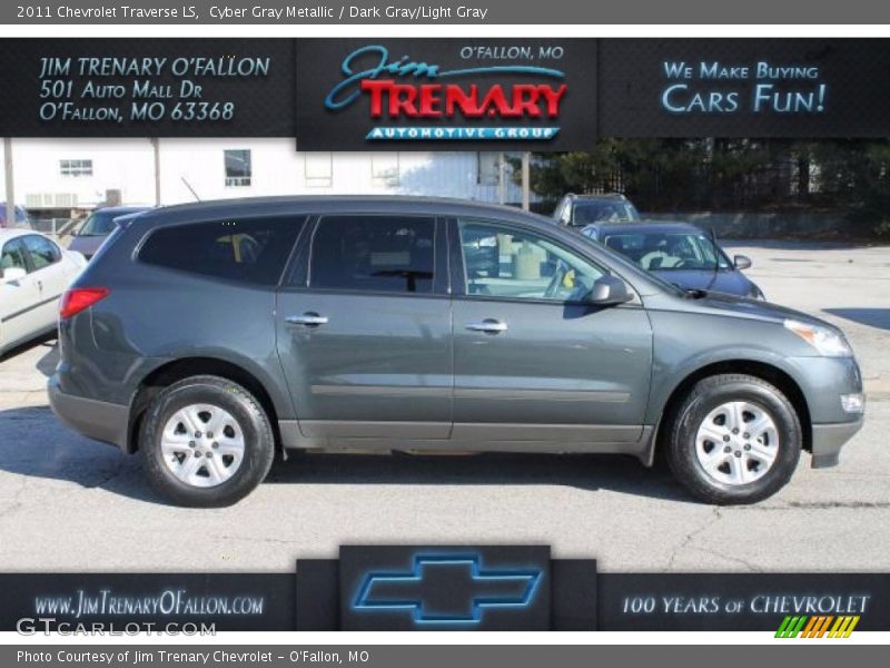 Cyber Gray Metallic / Dark Gray/Light Gray 2011 Chevrolet Traverse LS