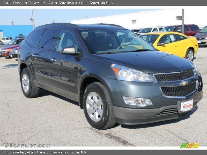 Cyber Gray Metallic / Dark Gray/Light Gray 2011 Chevrolet Traverse LS