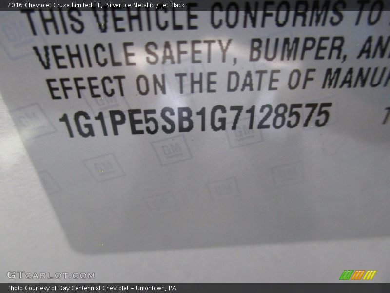 Silver Ice Metallic / Jet Black 2016 Chevrolet Cruze Limited LT