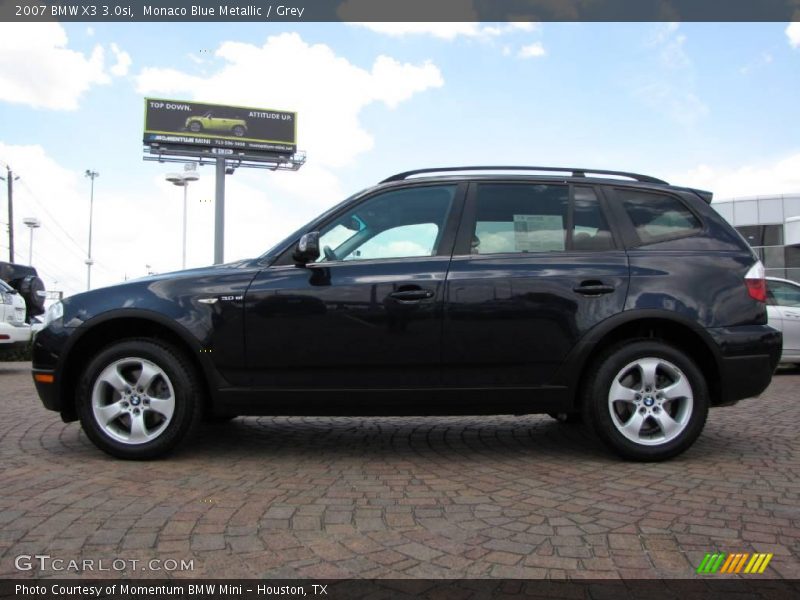 Monaco Blue Metallic / Grey 2007 BMW X3 3.0si