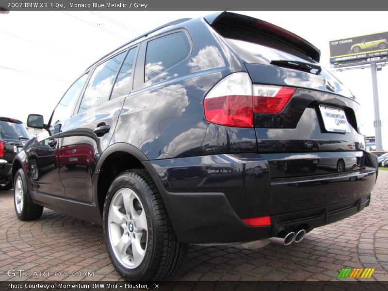 Monaco Blue Metallic / Grey 2007 BMW X3 3.0si