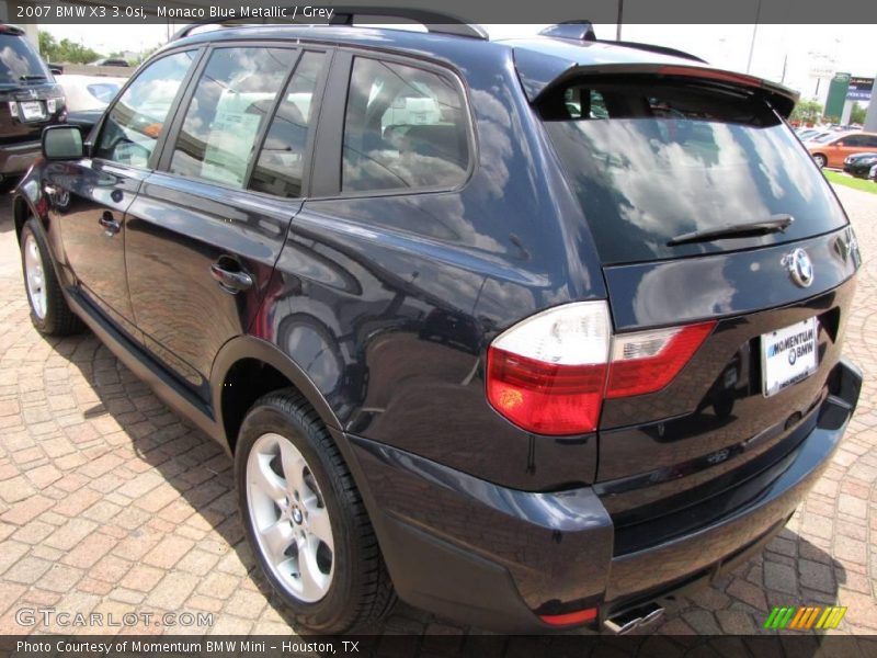 Monaco Blue Metallic / Grey 2007 BMW X3 3.0si