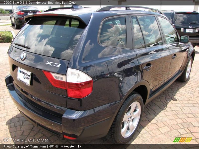 Monaco Blue Metallic / Grey 2007 BMW X3 3.0si