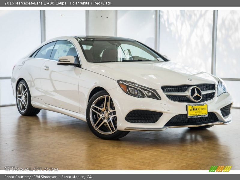 Polar White / Red/Black 2016 Mercedes-Benz E 400 Coupe