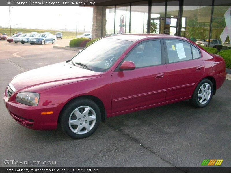 Electric Red / Gray 2006 Hyundai Elantra GLS Sedan