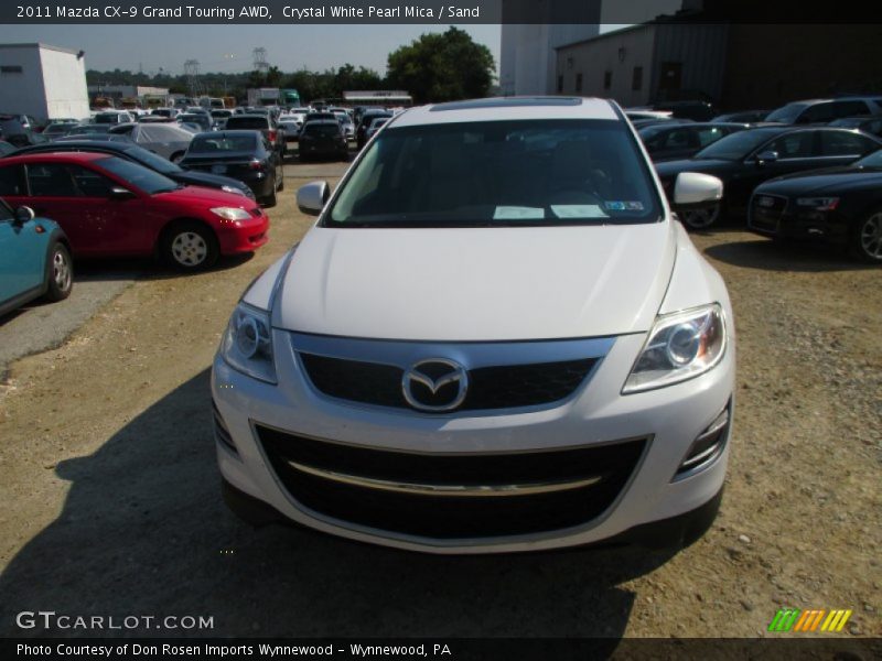 Crystal White Pearl Mica / Sand 2011 Mazda CX-9 Grand Touring AWD