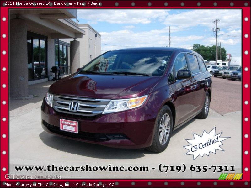 Dark Cherry Pearl / Beige 2011 Honda Odyssey EX