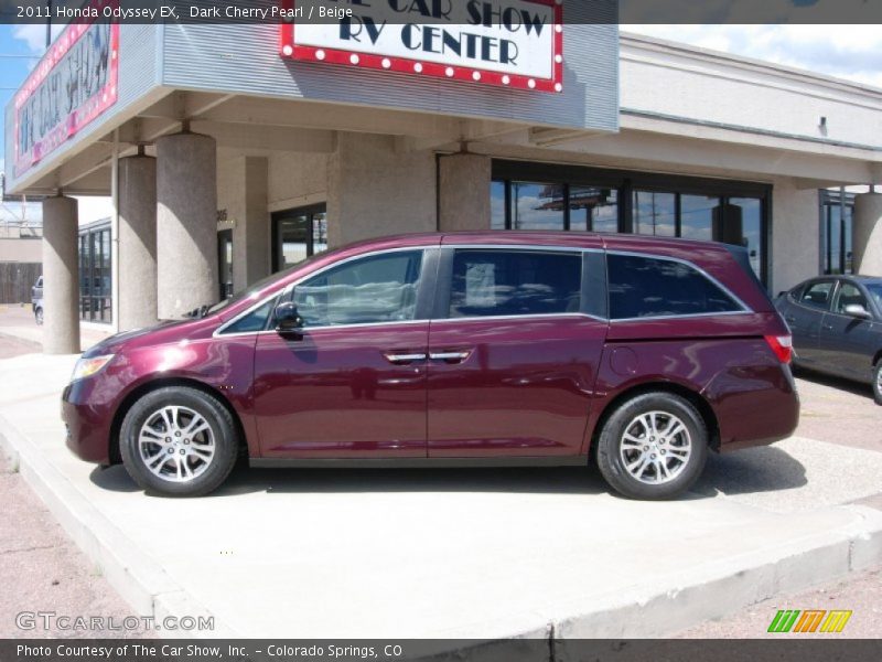 Dark Cherry Pearl / Beige 2011 Honda Odyssey EX