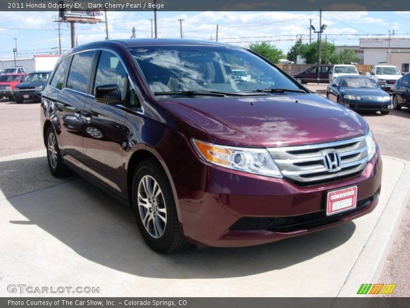 Dark Cherry Pearl / Beige 2011 Honda Odyssey EX