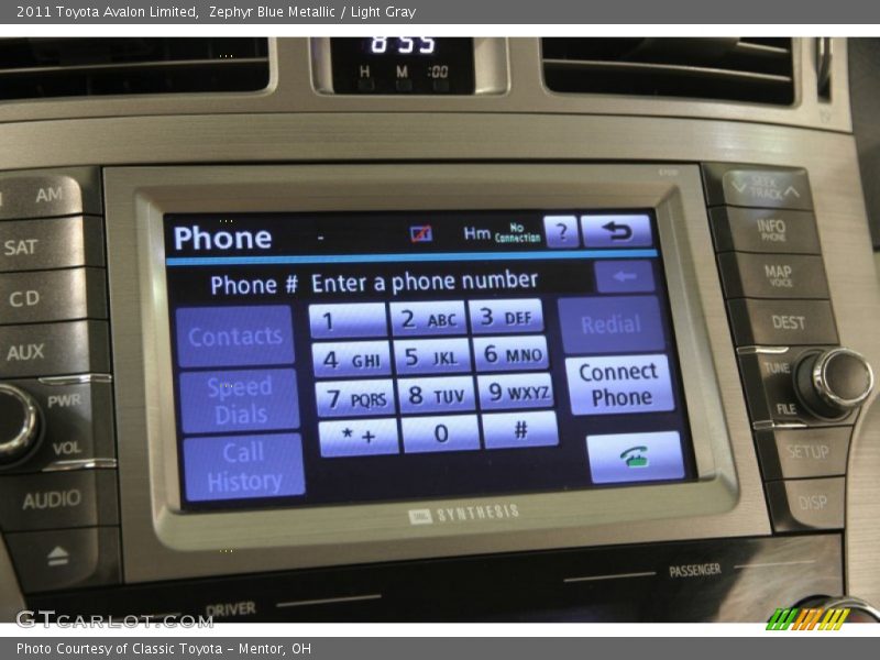 Zephyr Blue Metallic / Light Gray 2011 Toyota Avalon Limited