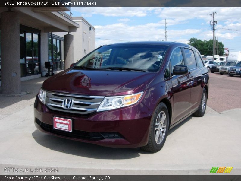 Dark Cherry Pearl / Beige 2011 Honda Odyssey EX